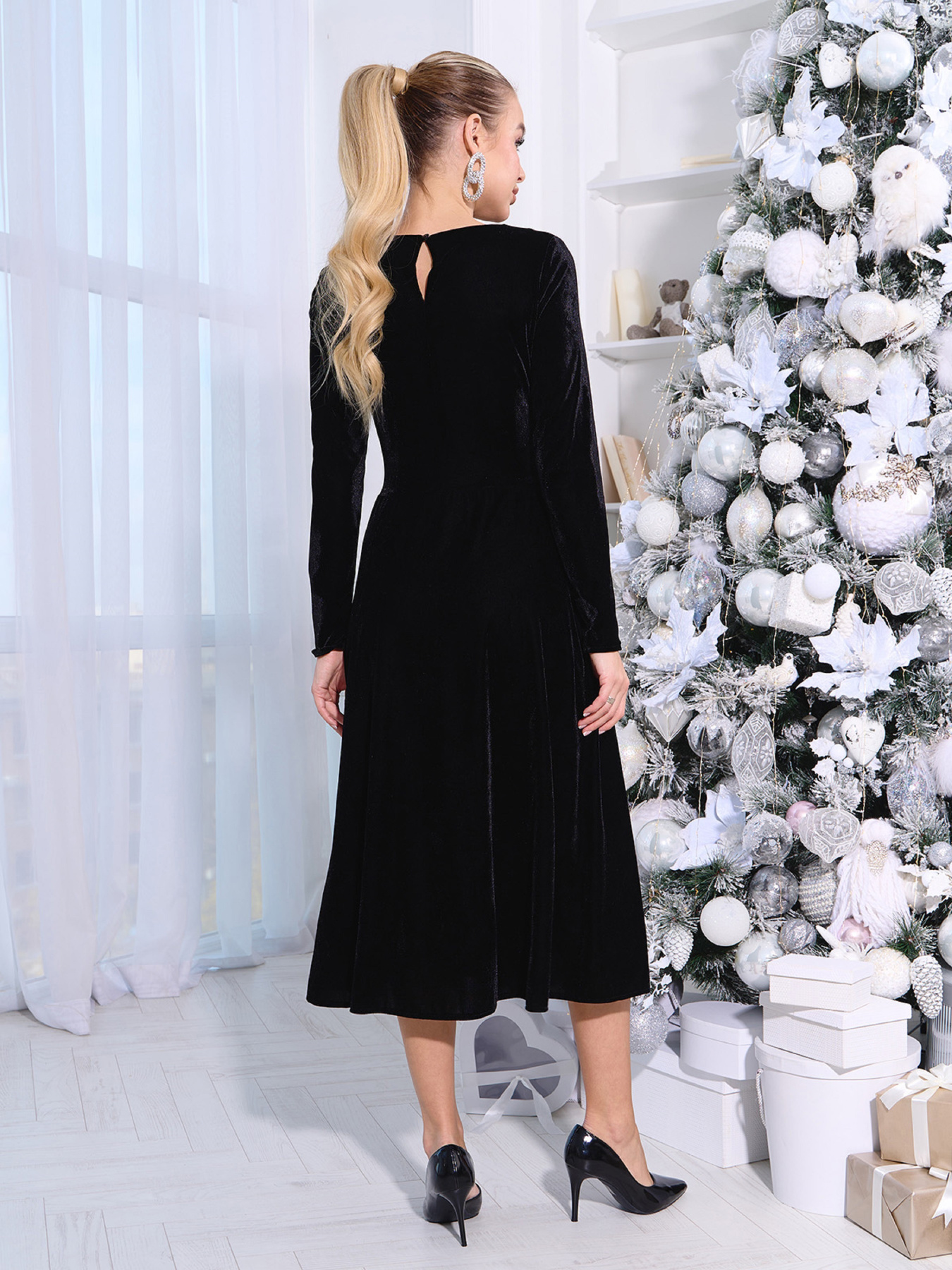 Платье миди ISSA Plus модель 14964_черный Фото