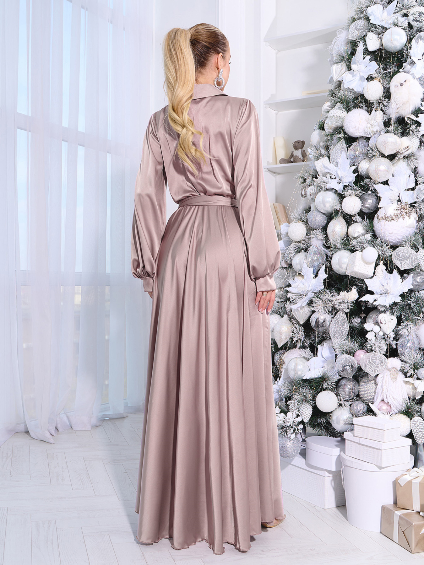 Платье макси ISSA Plus модель 14969_бежевый Фото