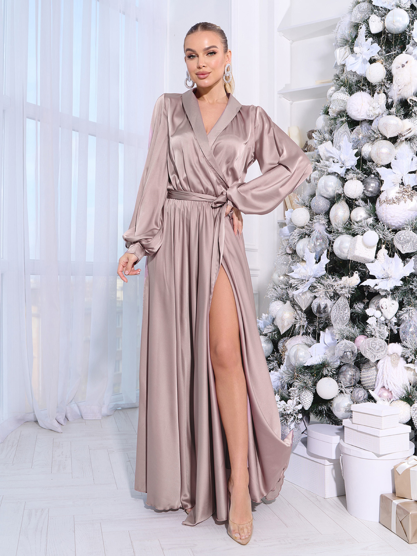 Платье макси ISSA Plus модель 14969_бежевый Фото