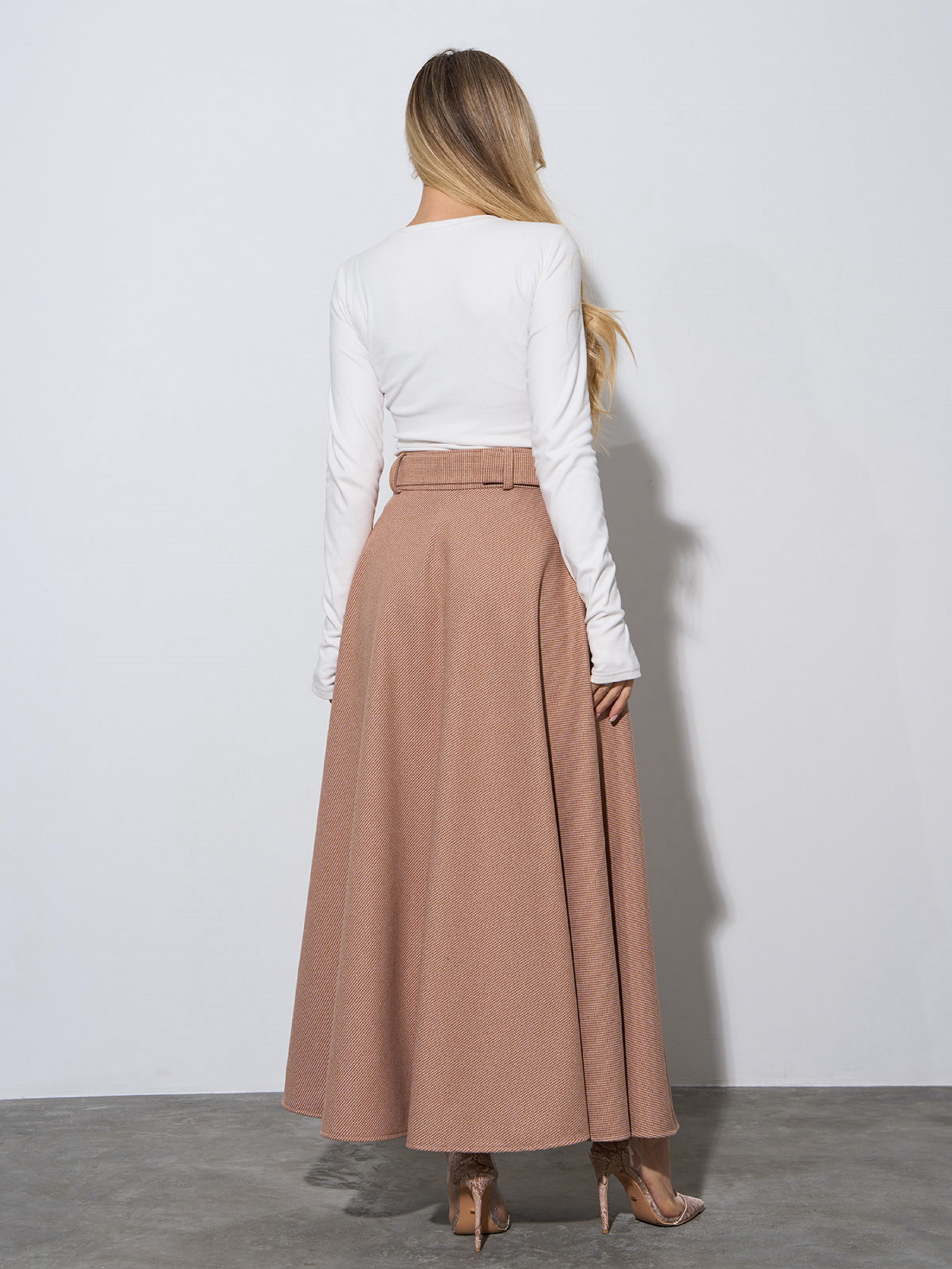 Юбка макси ISSA Plus модель 14930_бежевый Фото