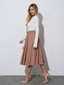 Спідниця міді ISSA Plus модель 14971_бежевый Фото