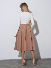 Спідниця міді ISSA Plus модель 14971_бежевый Фото