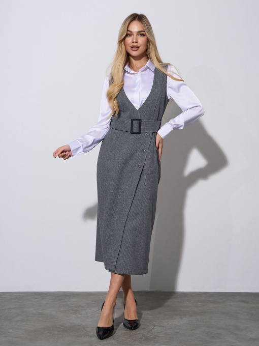 Платье миди ISSA Plus модель 14973_серый Фото