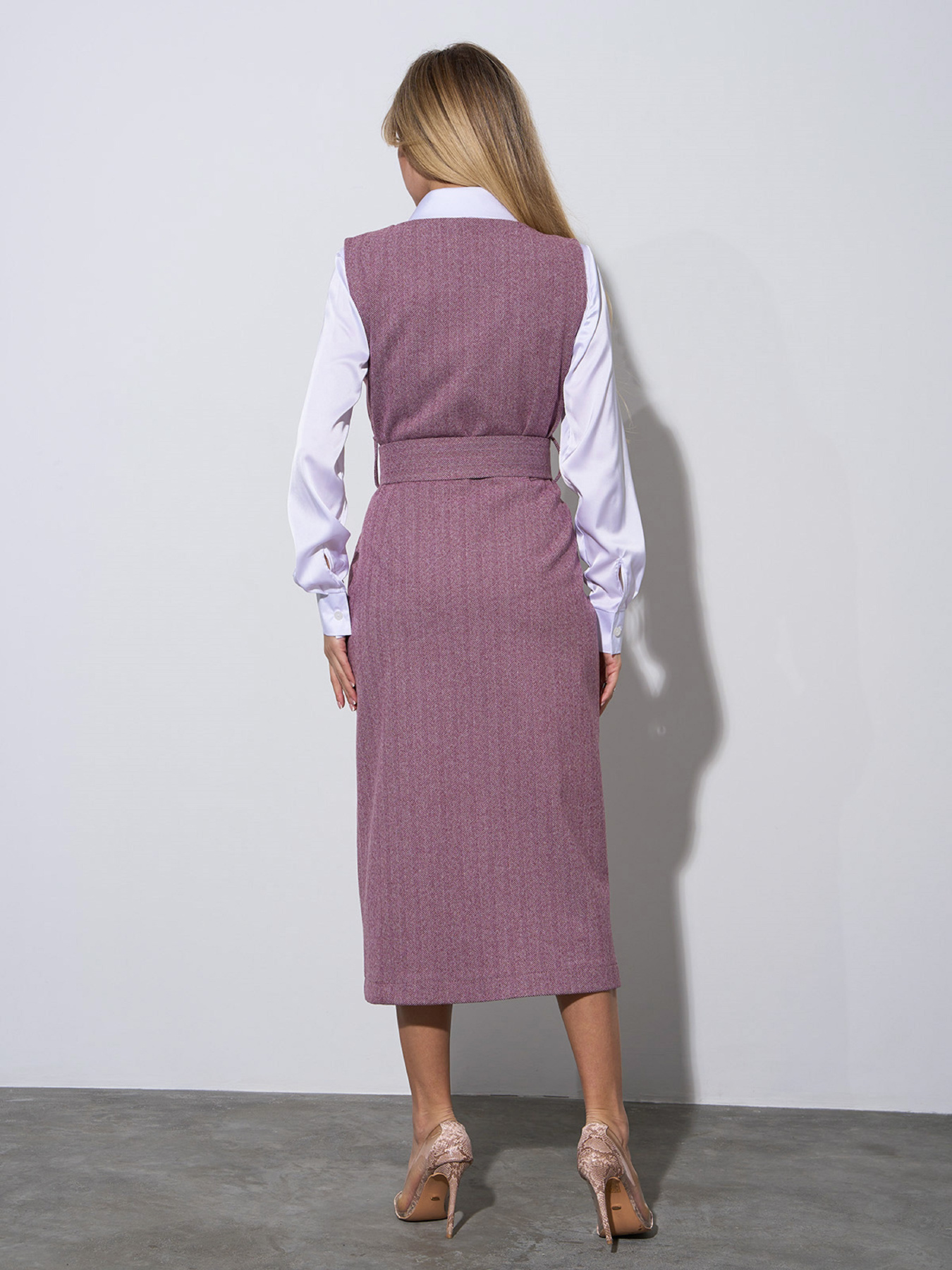 Сукня міді ISSA Plus модель 14974_бордовый Фото