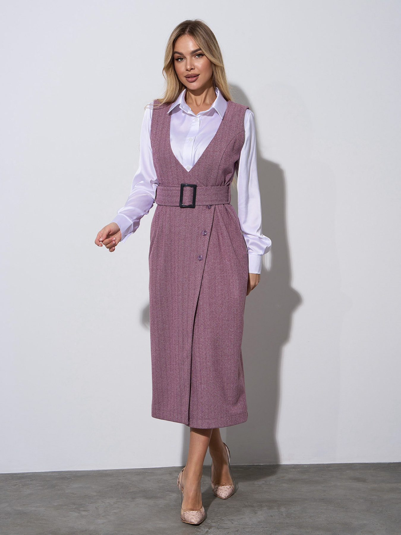 Сукня міді ISSA Plus модель 14974_бордовый Фото