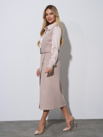 Платье миди ISSA Plus модель 14974_светло_бежевый Фото