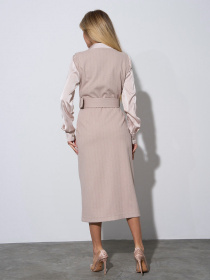 Платье миди ISSA Plus модель 14974_светло_бежевый Платье миди ISSA Plus модель 14974_светло_бежевый Фото