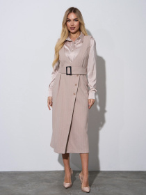 Платье миди ISSA Plus модель 14974_светло_бежевый Платье миди ISSA Plus модель 14974_светло_бежевый Фото