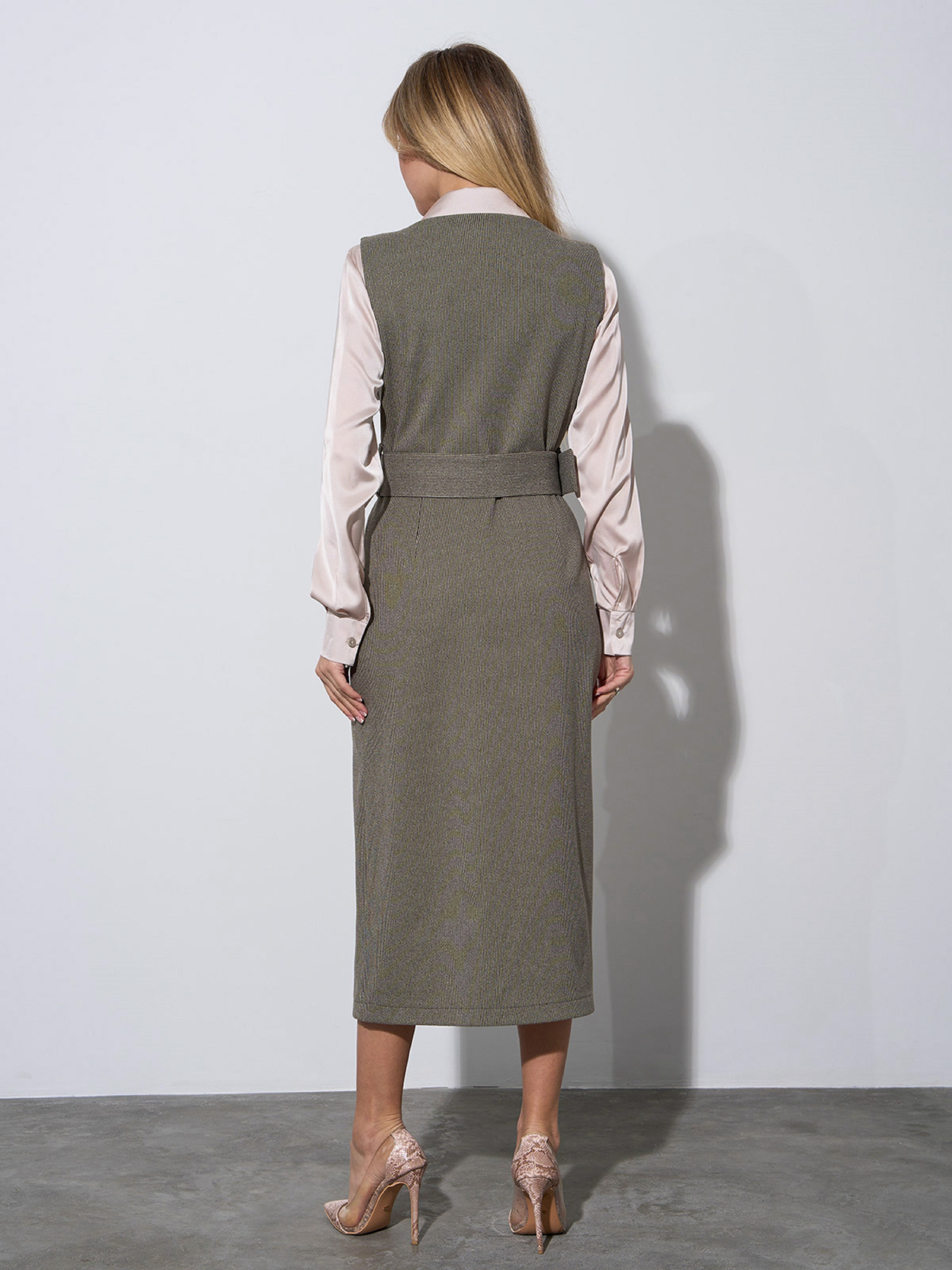 Сукня міді ISSA Plus модель 14975_хаки Фото