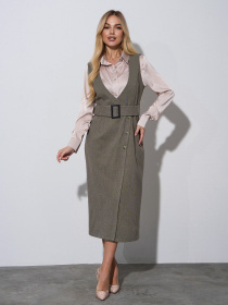 Платье миди ISSA Plus модель 14975_хаки Фото