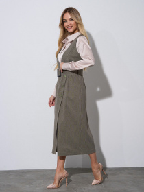 Сукня міді ISSA Plus модель 14975_хаки Сукня міді ISSA Plus модель 14975_хаки Фото