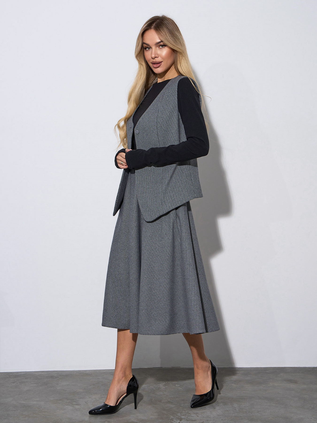 Повсякденний костюм ISSA Plus модель 14976_серый Фото