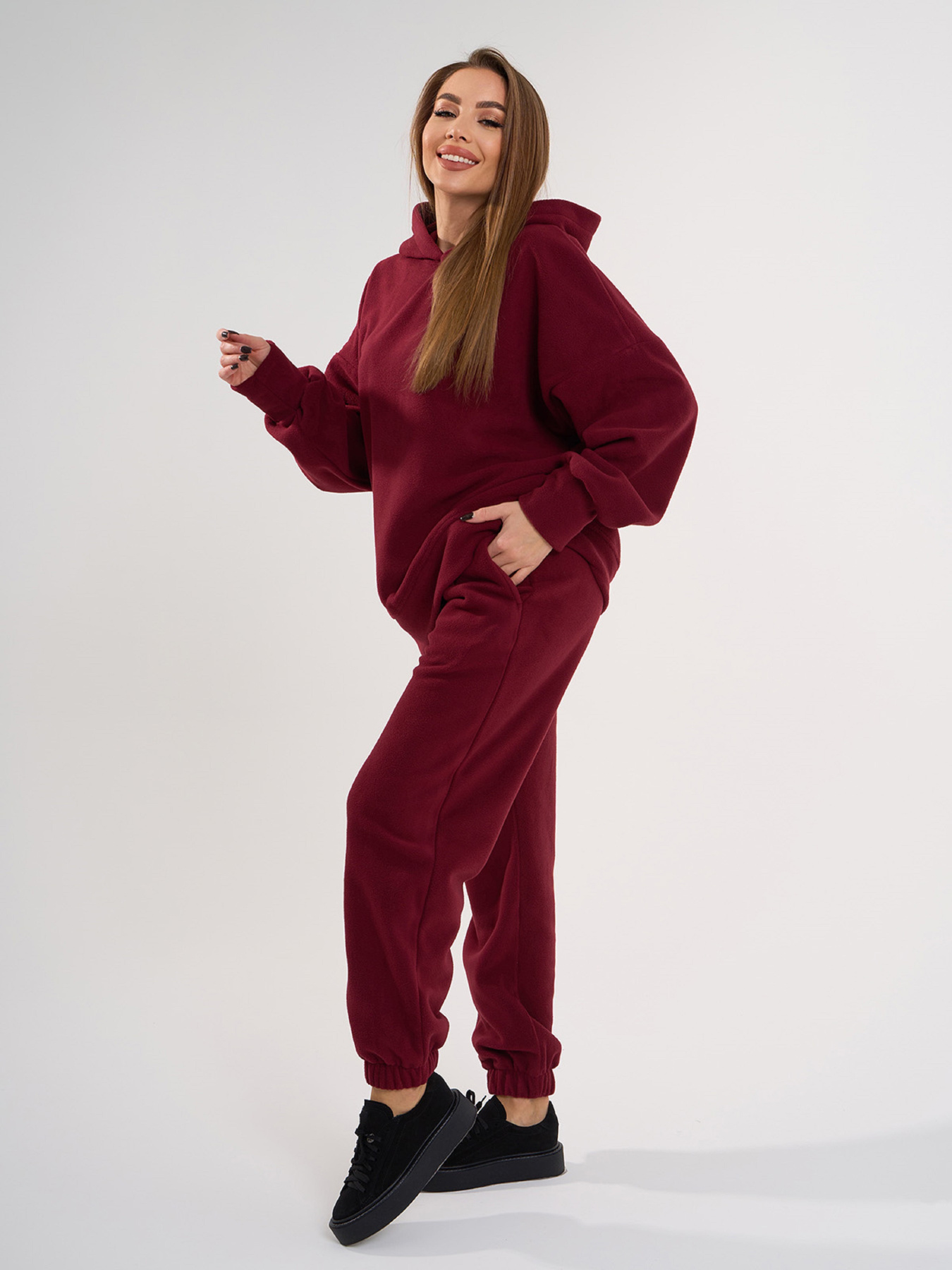 Повседневный костюм ISSA Plus модель 14876A_бордовый Фото