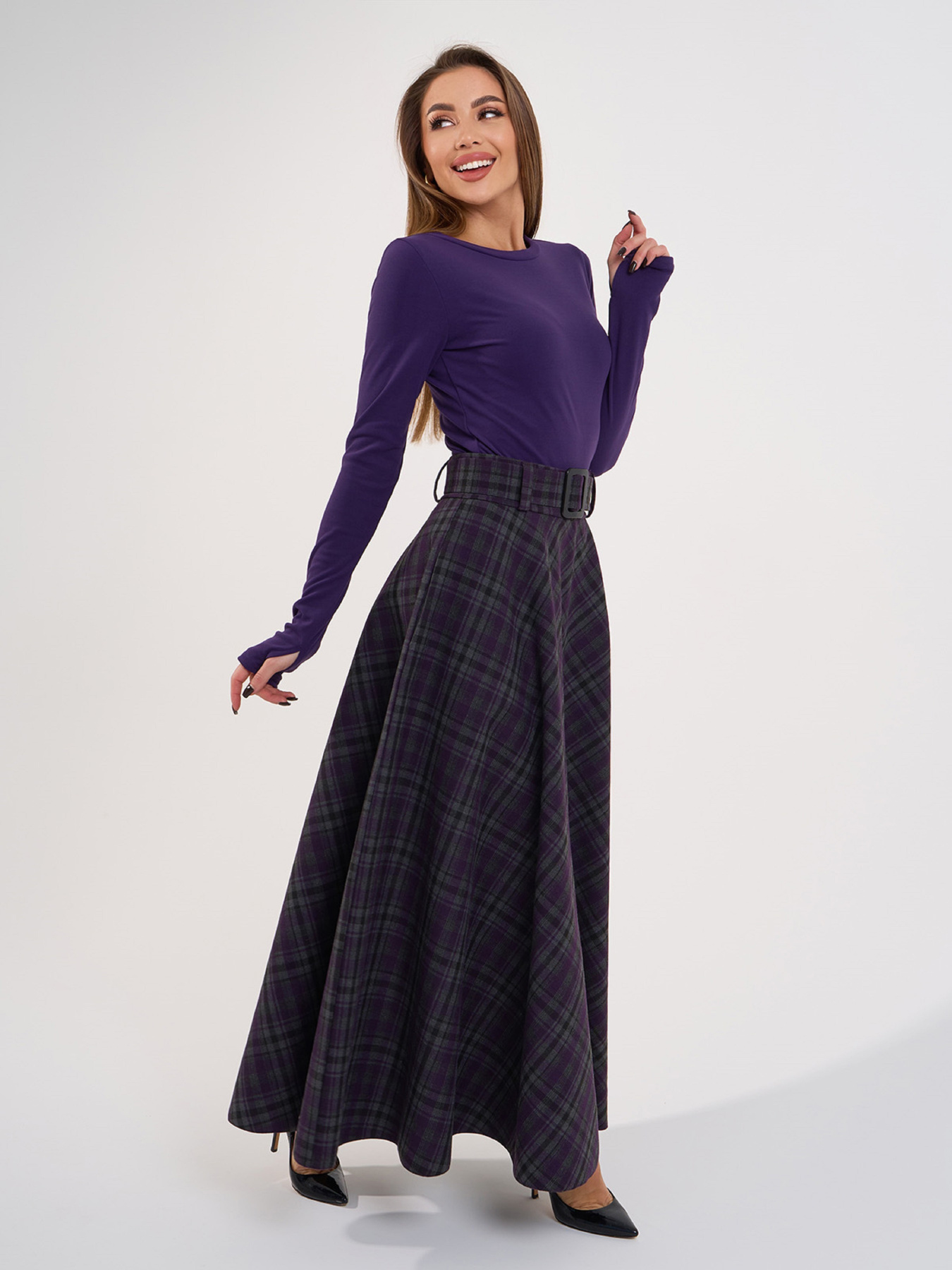 Юбка макси ISSA Plus модель 14929A_мультиколор Фото