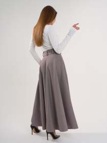 Юбка макси ISSA Plus модель 14930A_коричневый Фото