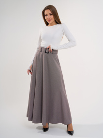 Юбка макси ISSA Plus модель 14930A_коричневый Фото