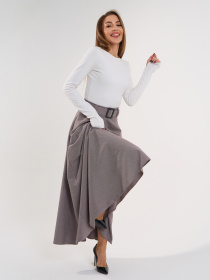 Юбка макси ISSA Plus модель 14930A_коричневый Фото