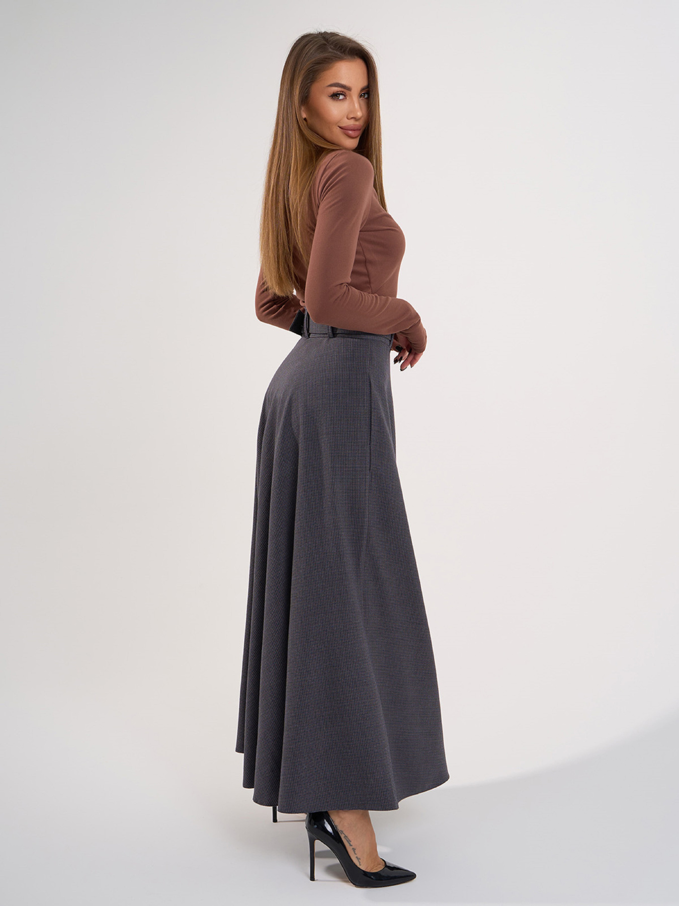 Юбка макси ISSA Plus модель 14980_мультиколор Фото