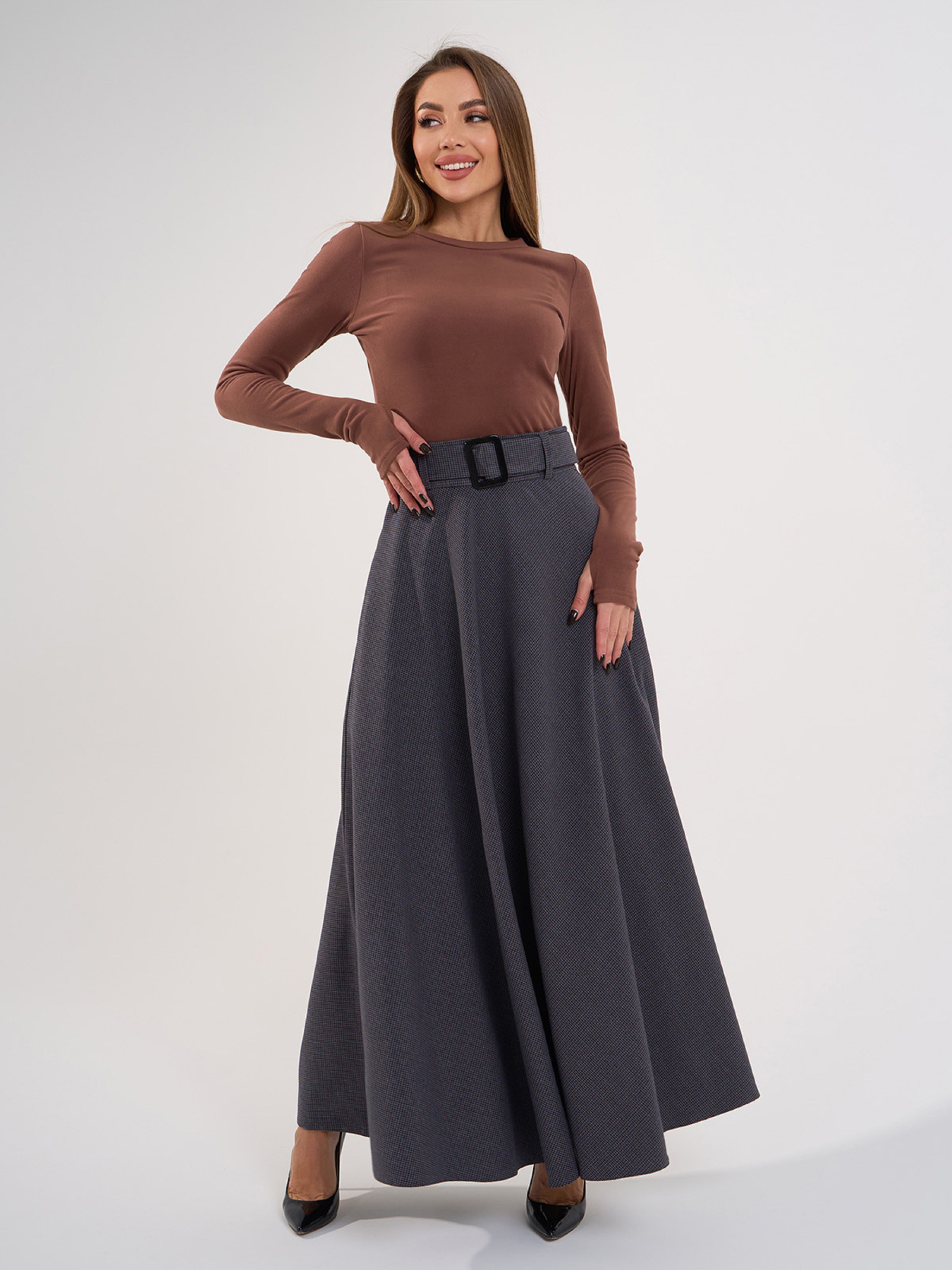 Юбка макси ISSA Plus модель 14980_мультиколор Фото