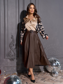 Сорочка повсякденна ISSA Plus модель 14956_бежевый Фото