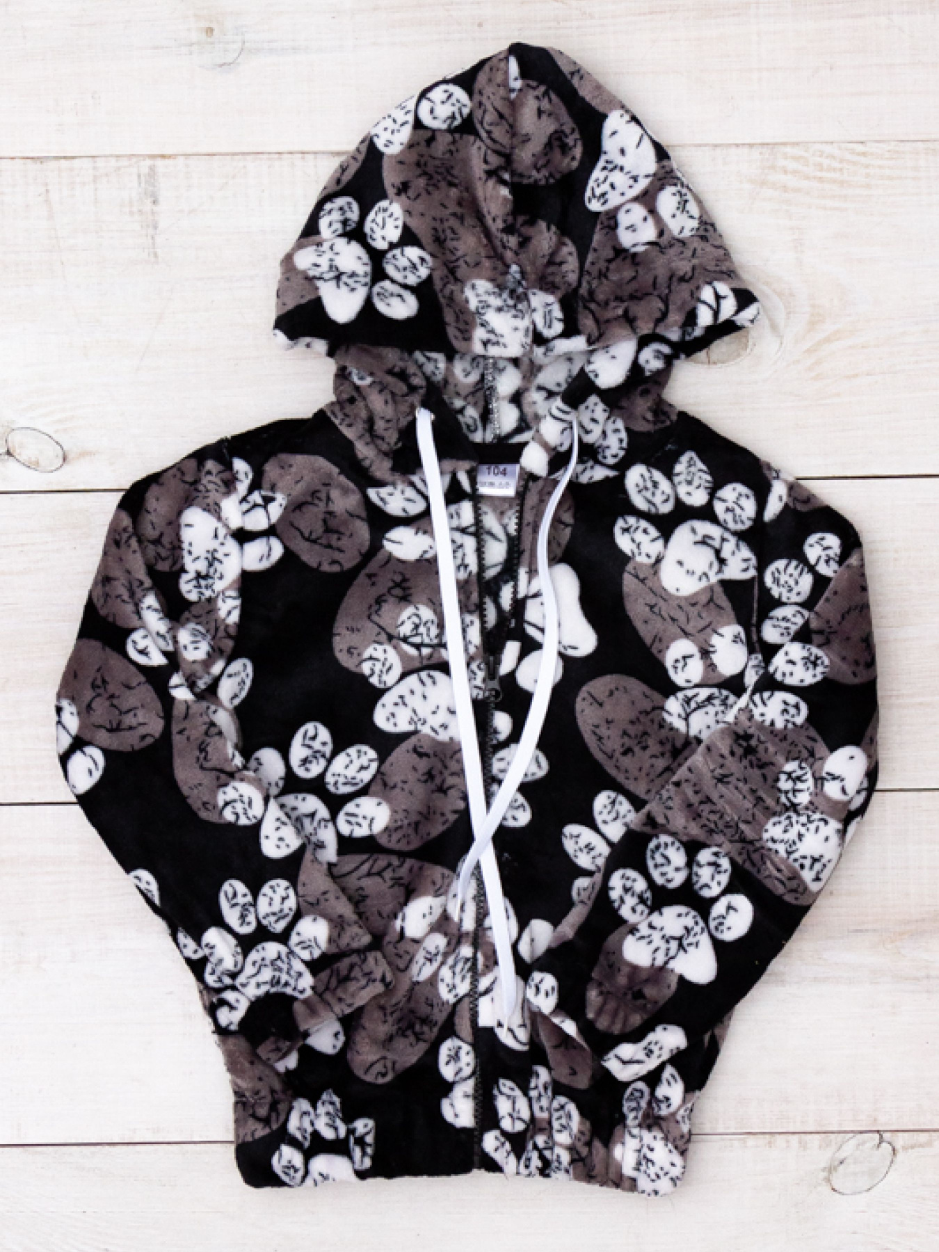 Флисовая кофта Носи своє модель 6071-035-4-lapki-na-chornomu Фото