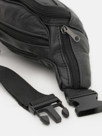 Поясная сумка Borsa Leather модель K1619p-black — фото 4 - INTERTOP