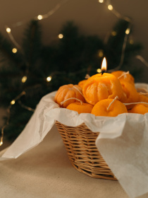 Аромасвічка "Мандарин чищений", аромат Chiffon, з натурального оливкового воску Candle Design модель 190.2001 Аромасвічка "Мандарин чищений", аромат Chiffon, з натурального оливкового воску Candle Design модель 190.2001 Фото