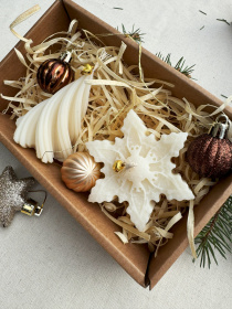 Рождественский набор ароматических свечей "Зимний Уют", натуральный оливковый воск Candle Design модель 200.0073 Фото