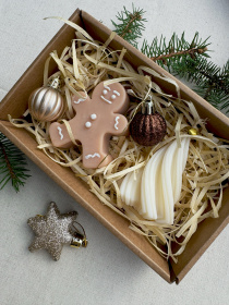 Рождественский набор ароматических свечей "Праздничный Дуэт", натуральный оливковый воск Candle Design модель 200.0072 Фото