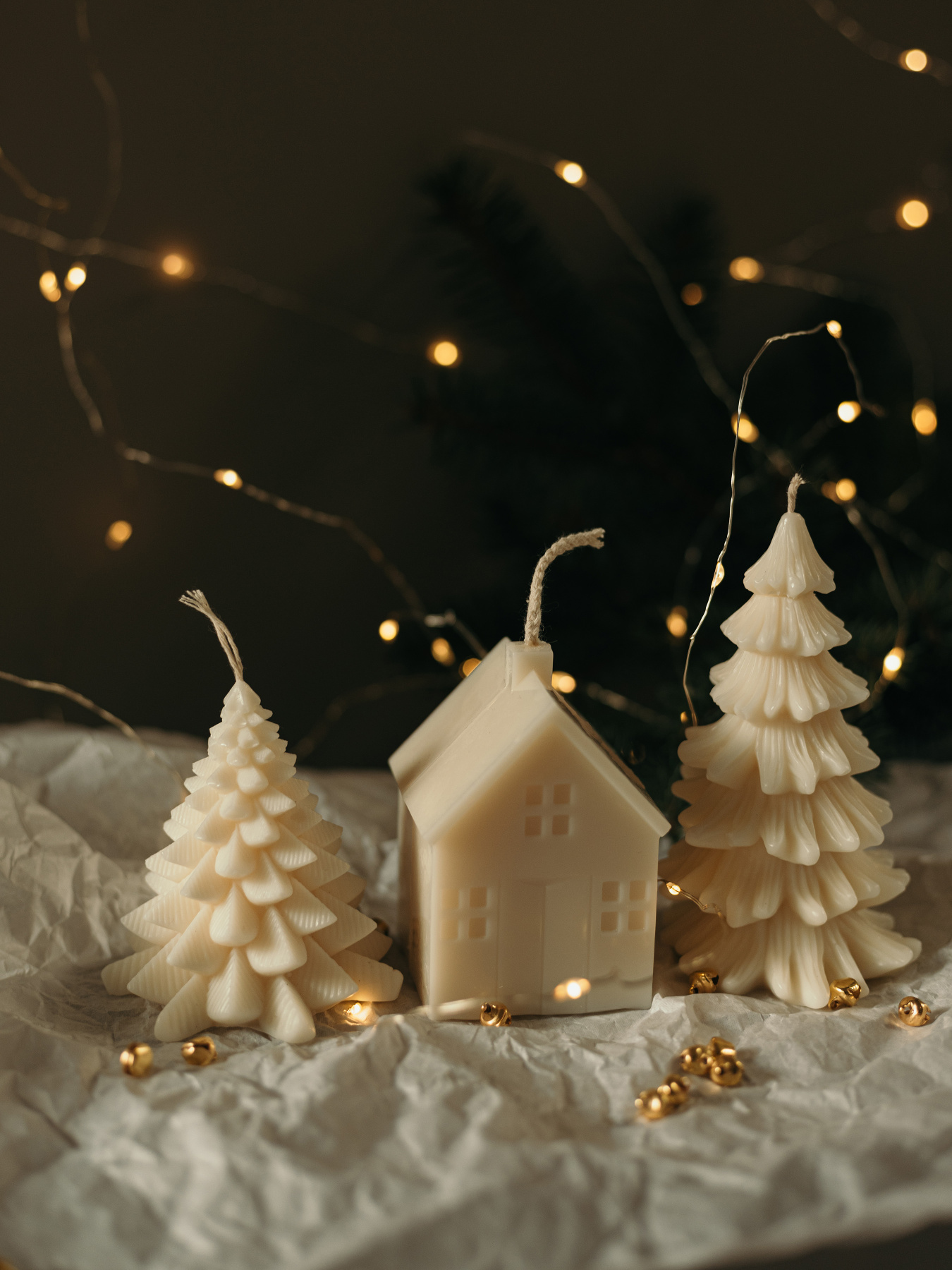 Ароматическая свеча "Домик", аромат - Almond Macaron (Макарун), натуральный оливковый воск Candle Design модель 170.2029 Фото