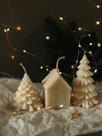 Ароматическая свеча "Домик", аромат - Almond Macaron (Макарун), натуральный оливковый воск Candle Design модель 170.2029 Фото