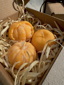 Набор ароматических свечей "Мандаринки", аромат Chiffon, из натурального оливкового воска Candle Design модель 200.0033 Фото