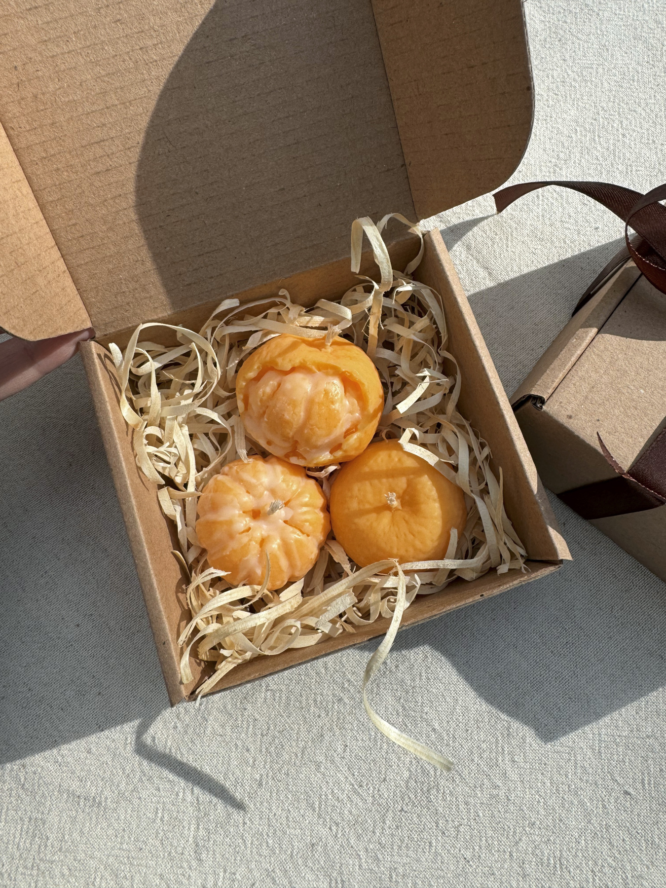 Набор ароматических свечей "Мандаринки", аромат Chiffon, из натурального оливкового воска Candle Design модель 200.0033 Фото