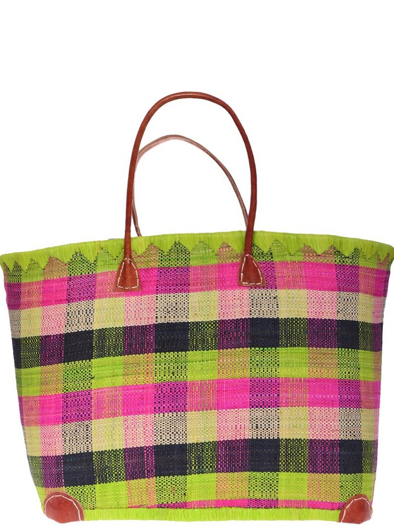 Пляжная сумка Le Comptoir de la plage модель Madras_GM_Vert_Anis Фото