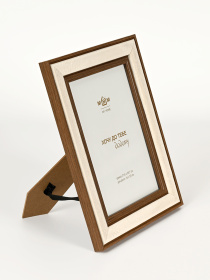 Фоторамка "Епізоди" темне дерево з бежевим MBM HOME модель PH-4 BEIGE/WOOD Фото