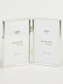 Фоторамка подвійна "Хроніка" металева срібна MBM HOME модель PH-9 SILVER Фоторамка подвійна "Хроніка" металева срібна MBM HOME модель PH-9 SILVER Фото