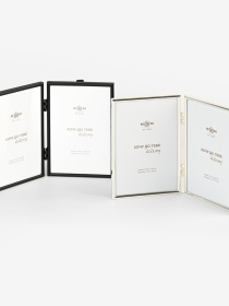 Фоторамка двойная "Хроника" металлическая черная матовая MBM MY HOME модель PH-9 BLACK Фото