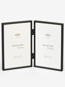 Фоторамка подвійна "Хроніка" металева чорна матова MBM HOME модель PH-9 BLACK Фото