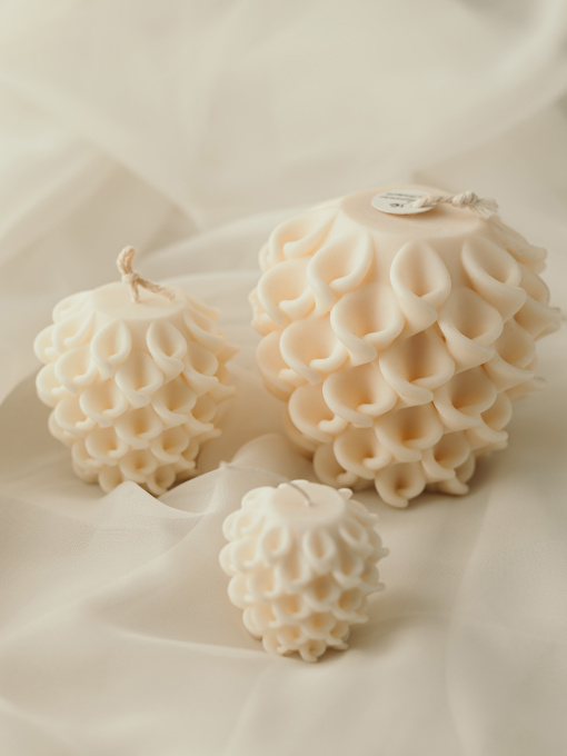 Набір фігурних свічок "Мереживо" з натурального соєвого воску Candle Design модель 200.0026 Фото