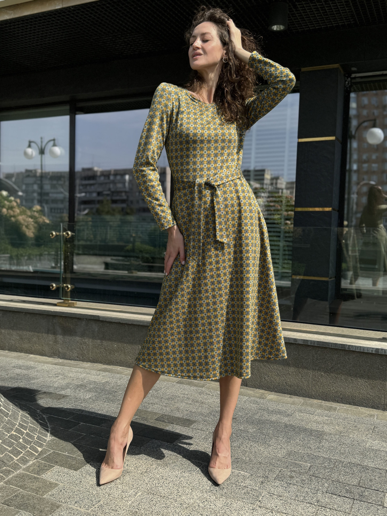 Платье миди CAT ORANGE модель 5801c Платье миди CAT ORANGE модель 5801c Фото