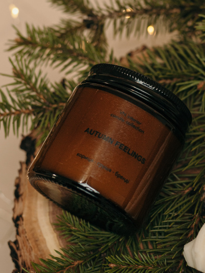 Candle Design ­Ароматична свічка в бурштиновій банці, аромат "Wassail (глінтвейн)" модель 079 — фото - INTERTOP