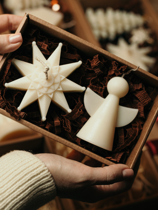 Набір ароматичних свічок "Святкова магія", натуральний оливковий віск Candle Design модель 200.0078 Фото