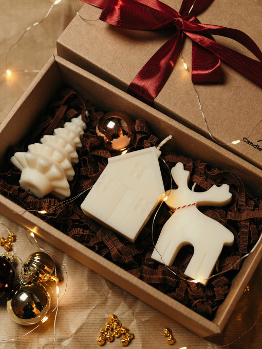 Набір ароматичних свічок "Чари Різдва", натуральний оливковий віск Candle Design модель 200.0076 Фото