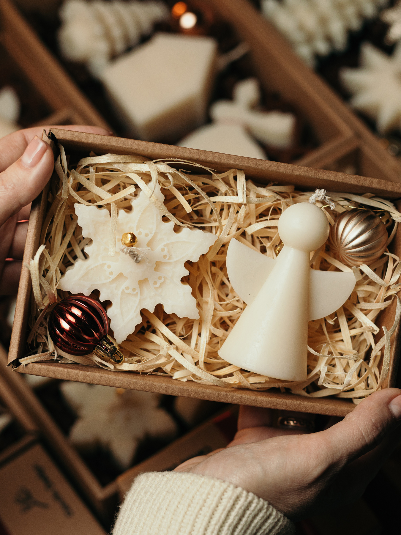 Набор ароматических свечей "Ангел и Снежинка", натуральный оливковый воск Candle Design модель 200.0079 Фото