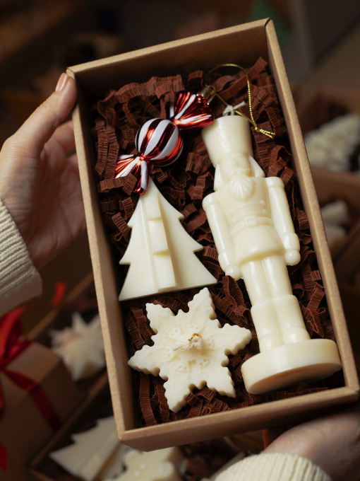 Набор ароматических свечей "Зимняя мечта", натуральный оливковый воск Candle Design модель 200.0082 Фото