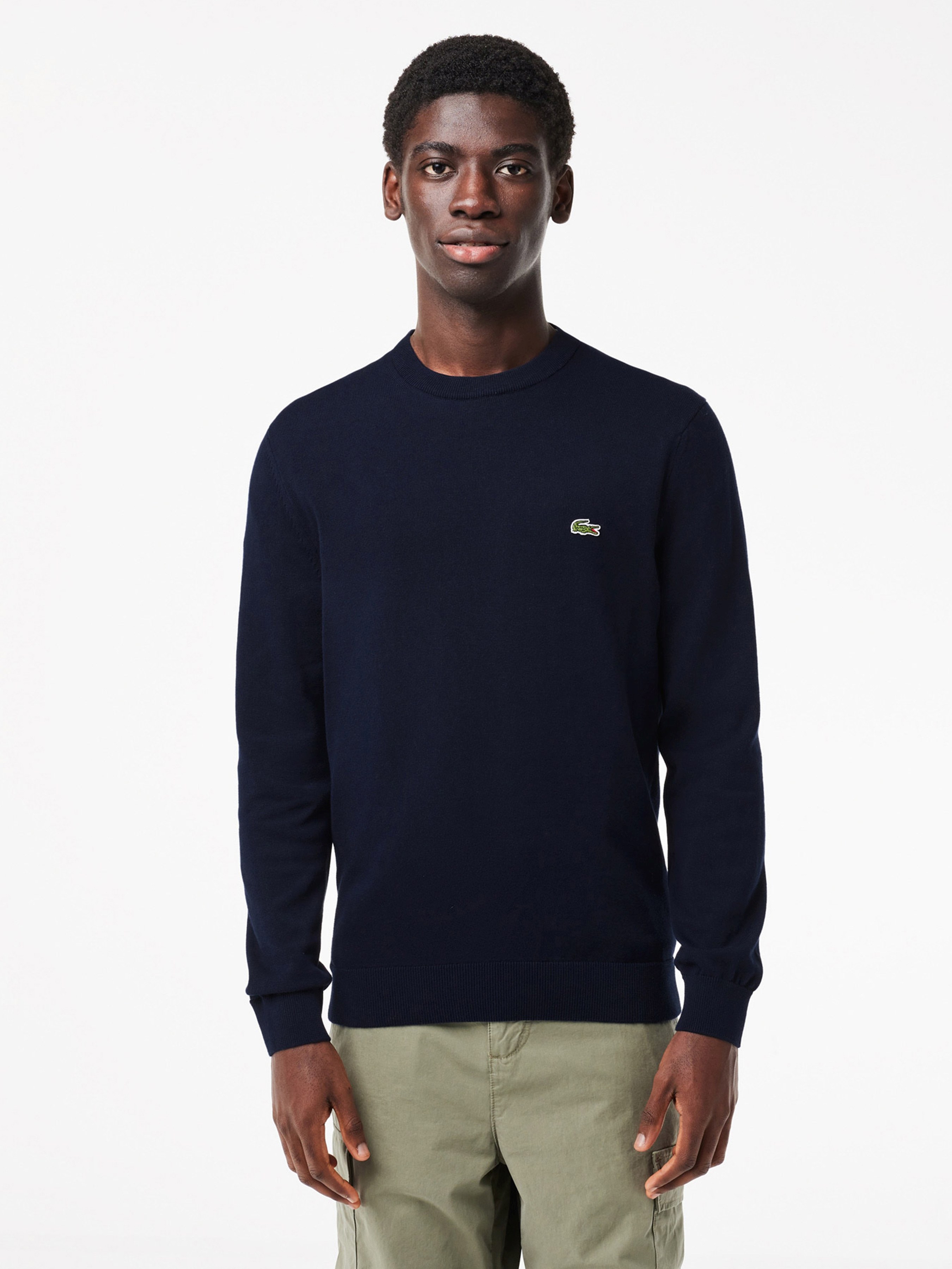 Бавовняний Чоловічий Джемпер Lacoste  (AH1985.166) колір темно-синій