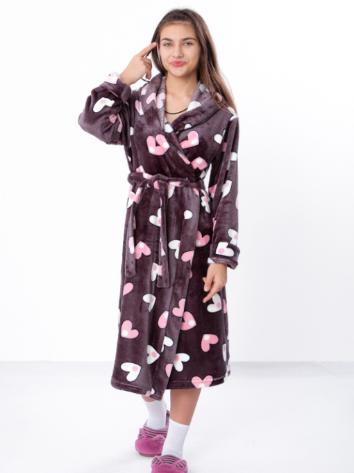 Халат Носи своє модель 6390-035-5-serdechka-na-sro-korichnevomu Фото
