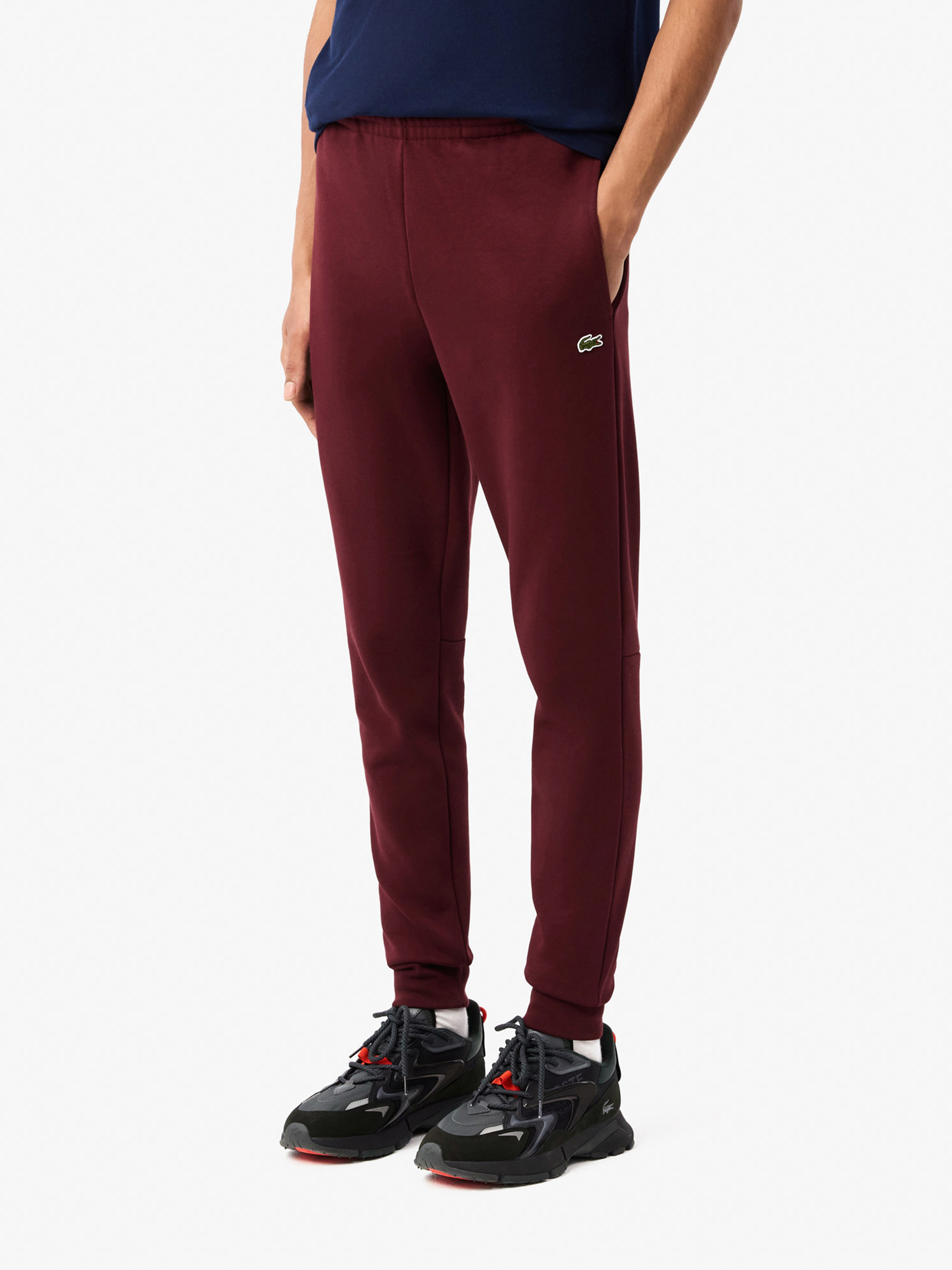 Бавовняні Чоловічі Спортивні штани Lacoste  (XH9624.BZD) колір бордовий