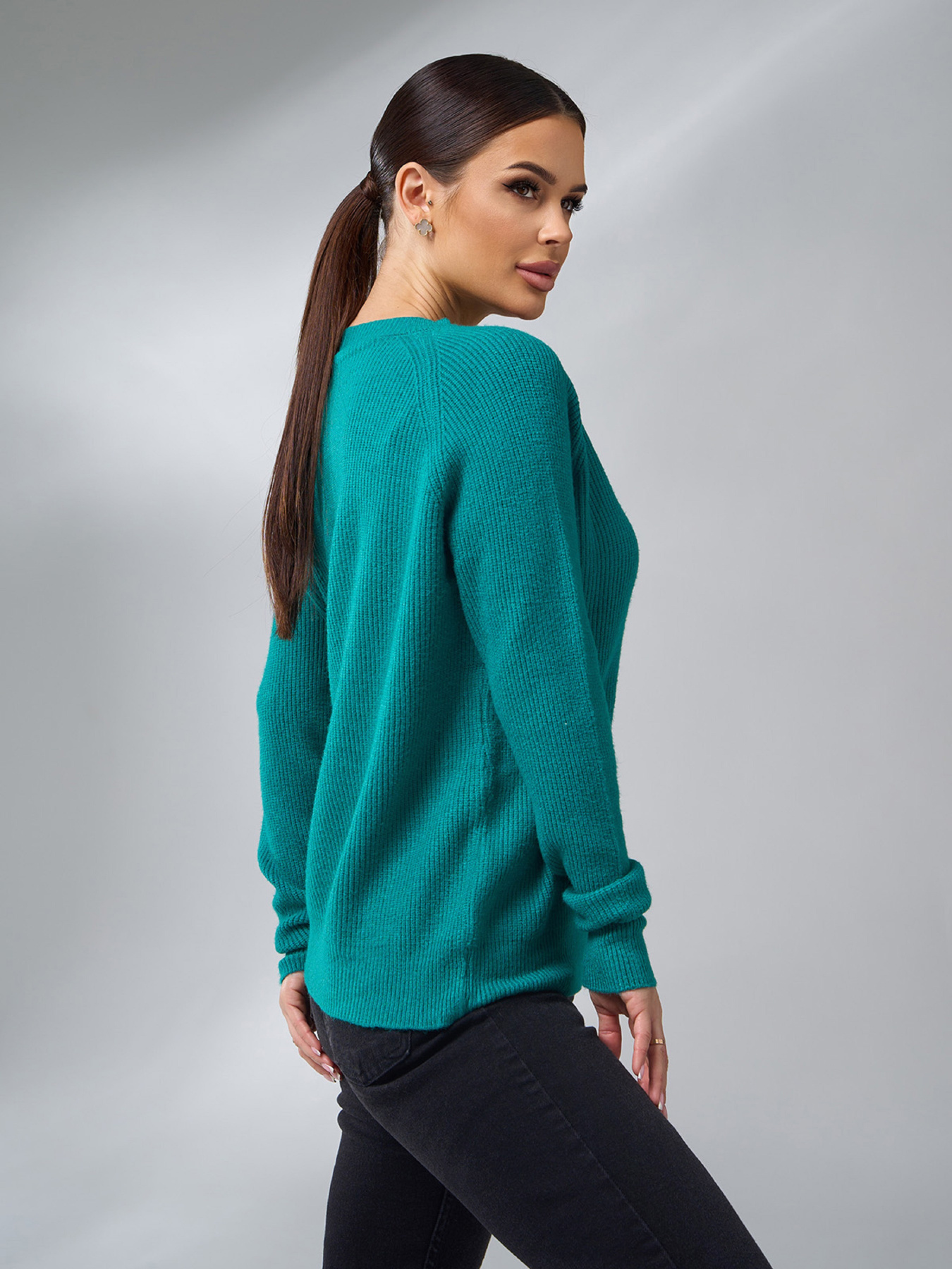 Джемпер ISSA Plus модель WN20-664_бирюзовый Фото