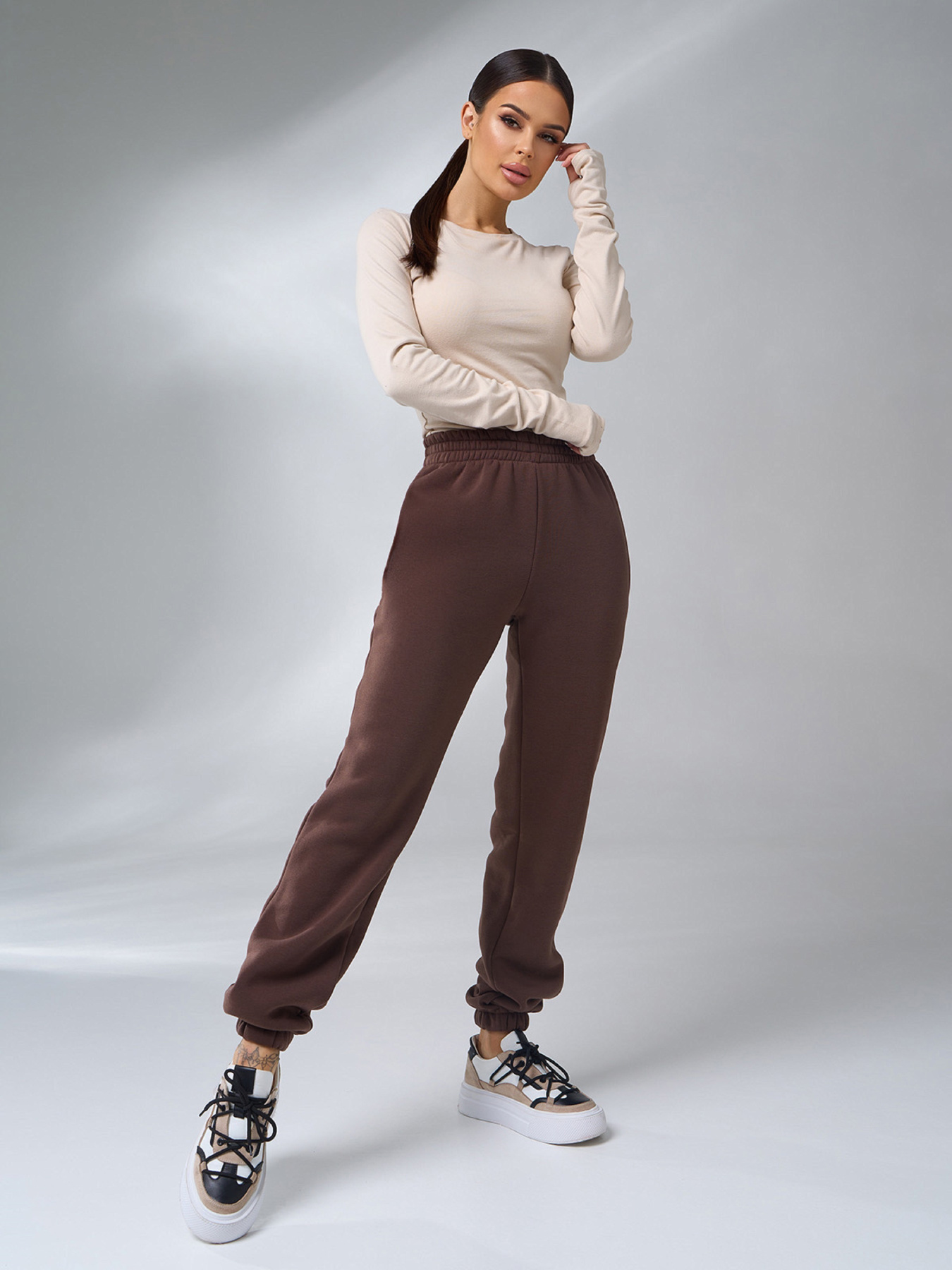 Штаны спортивные ISSA Plus модель 12272_коричневый Фото